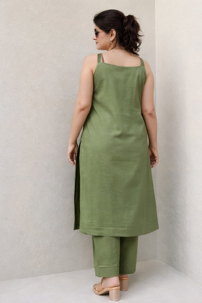 Women Green Cotton Kurti Set With Pants – Stylish Daily Wear Kurti | Floral Nova