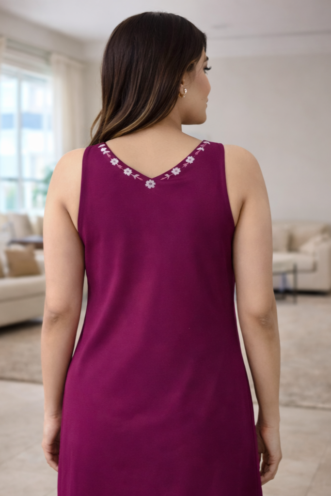 Women Pink Rayon A-Line Kurti – V Neck Solid Calf Length Daily Wear Kurti