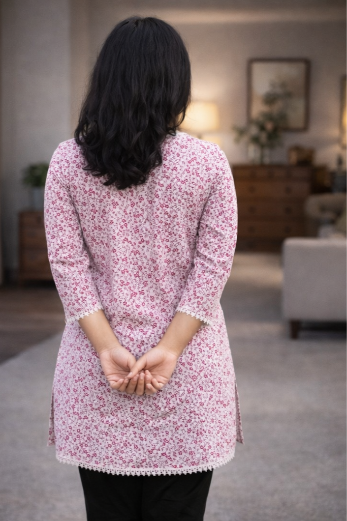 Floral Print Cotton Short Kurti for Women – Stylish Daily Wear | Floral Nova